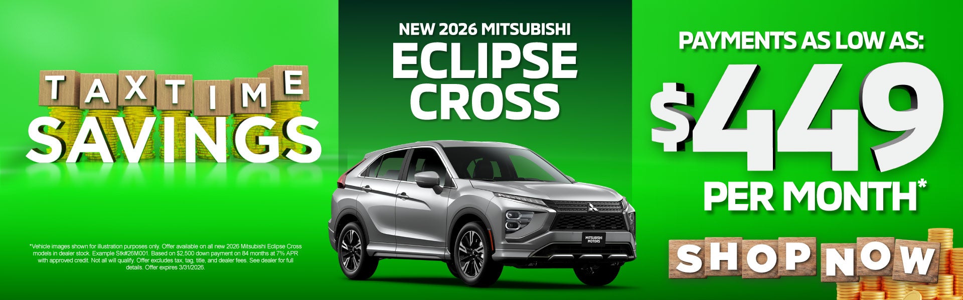New 2026 Mitsubishi Eclipse Cross	Payments As Low As $449/Mo