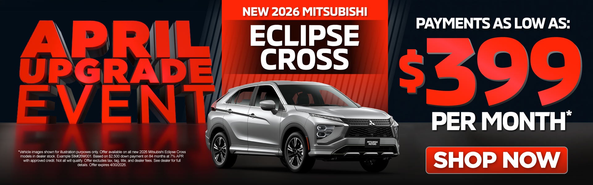 New 2026 Mitsubishi Eclipse Cross	Payments As Low As $399/Mo
